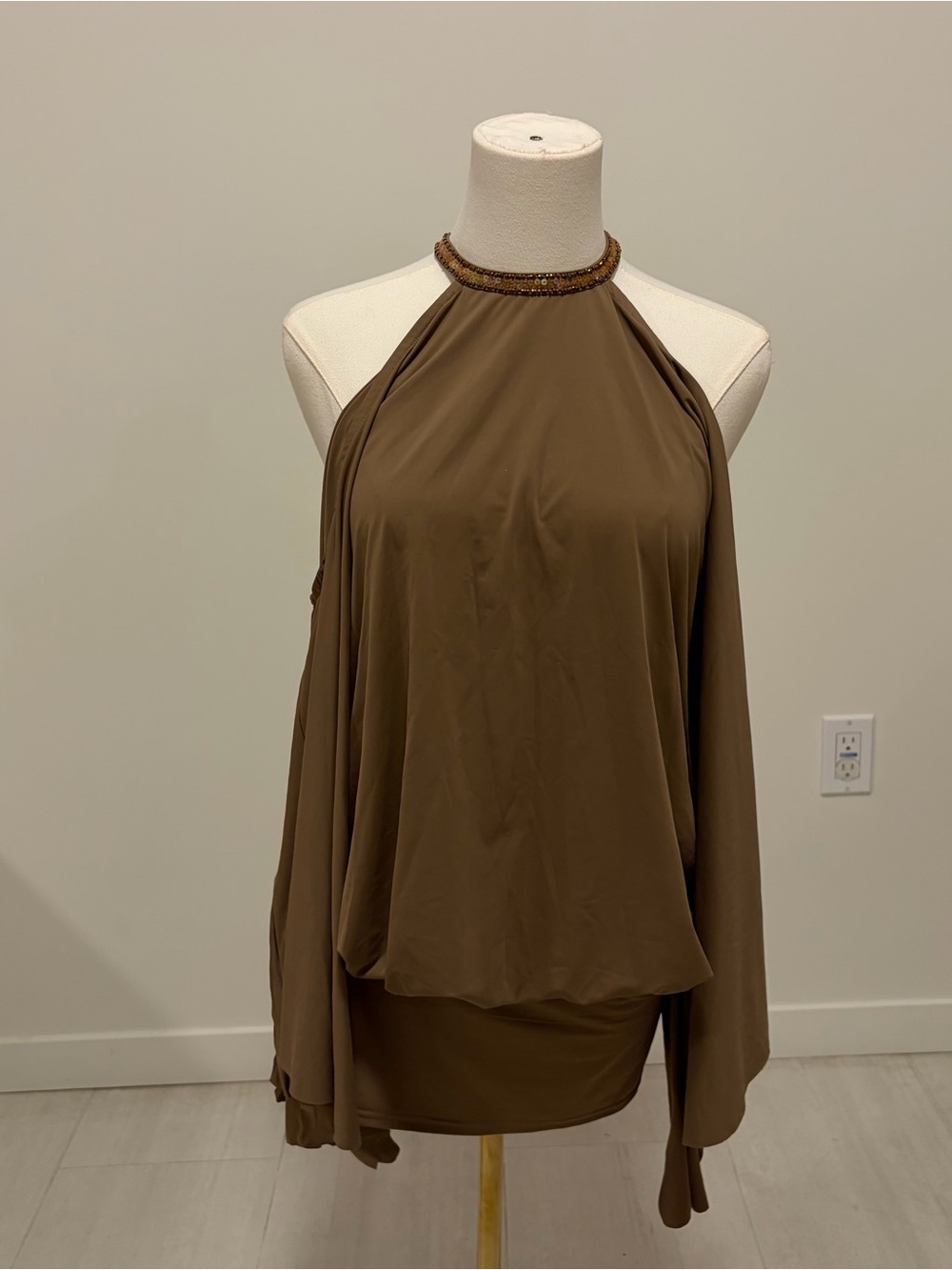 Jaded London Brown Alula Embellished Butterfly Mini Dress Backless Party Size 2 - Picture 5 of 7